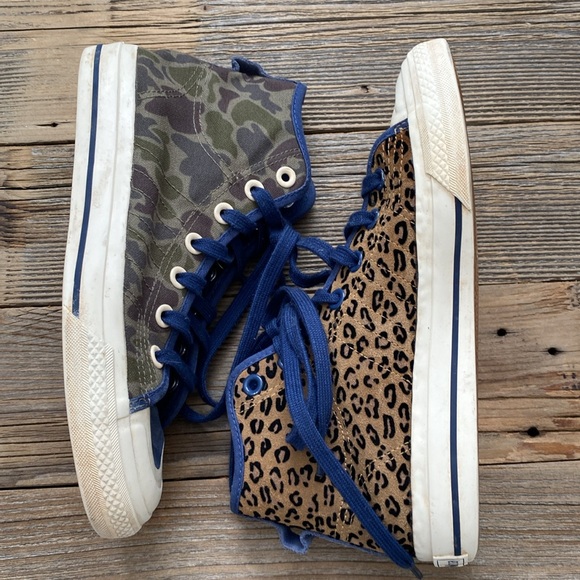 Adidas Nizza HI RF Camo-Leopard-Plaid-Blue Suede high top sneakers. M6.5/W8.5. - Picture 2 of 10